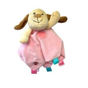 Spot Puppy Dog Security Blanket Lovey Plush Stuffy Pink Soft Tab Comfort Sensory